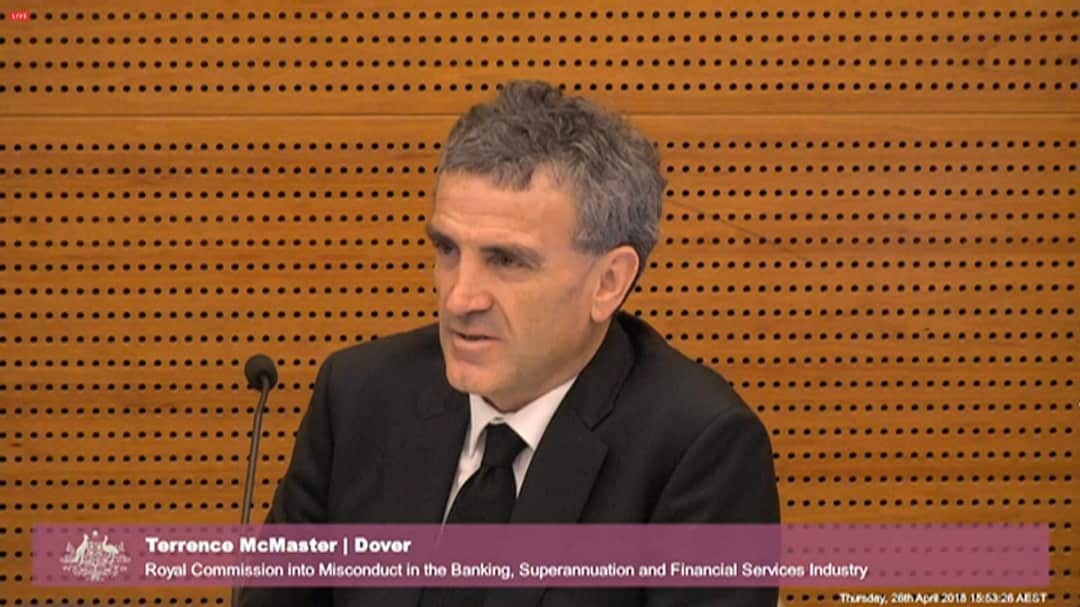 Terry McMaster in the witness box on Thursday.