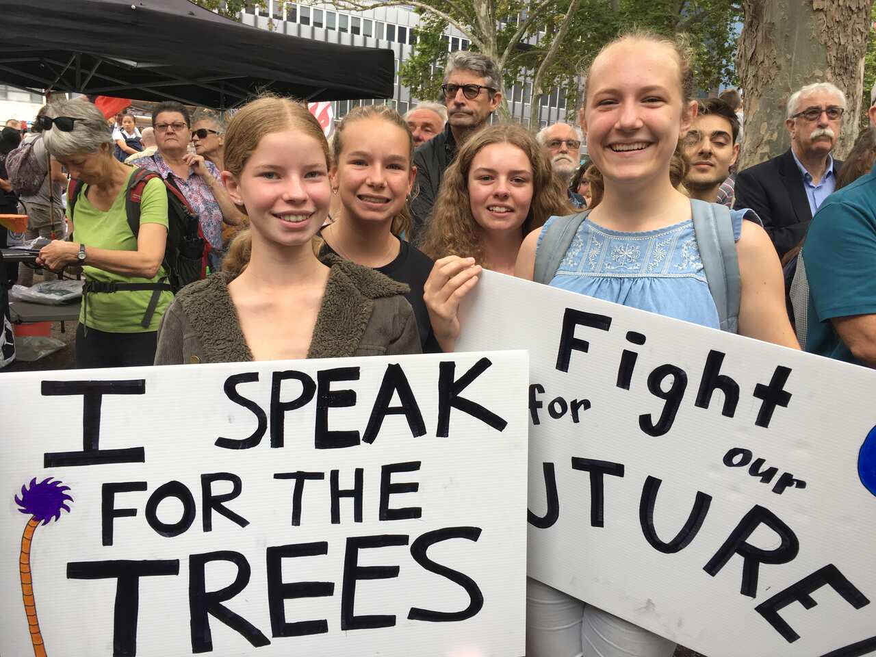 Annabella Pinheiro, Eva Attwood, Ashleigh Murray and Alex Butler at the Sydney protest.