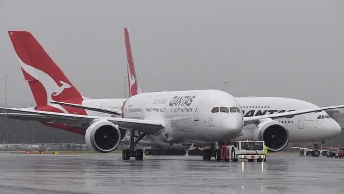 The new QANTAS Boeing 787 Dreamliner aircraft