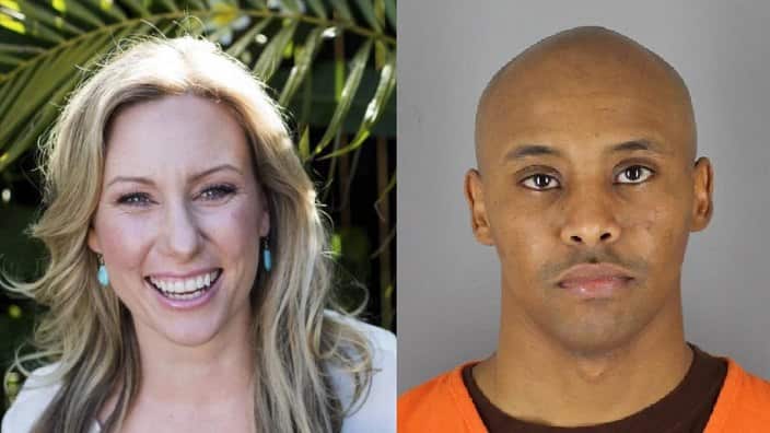 Mohamed Noor (right) has been charged over the shooting death of the Australian.