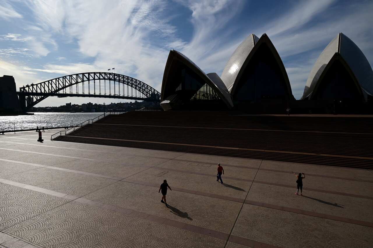 A near-deserted Sydney Opera House forecourt (AAP)