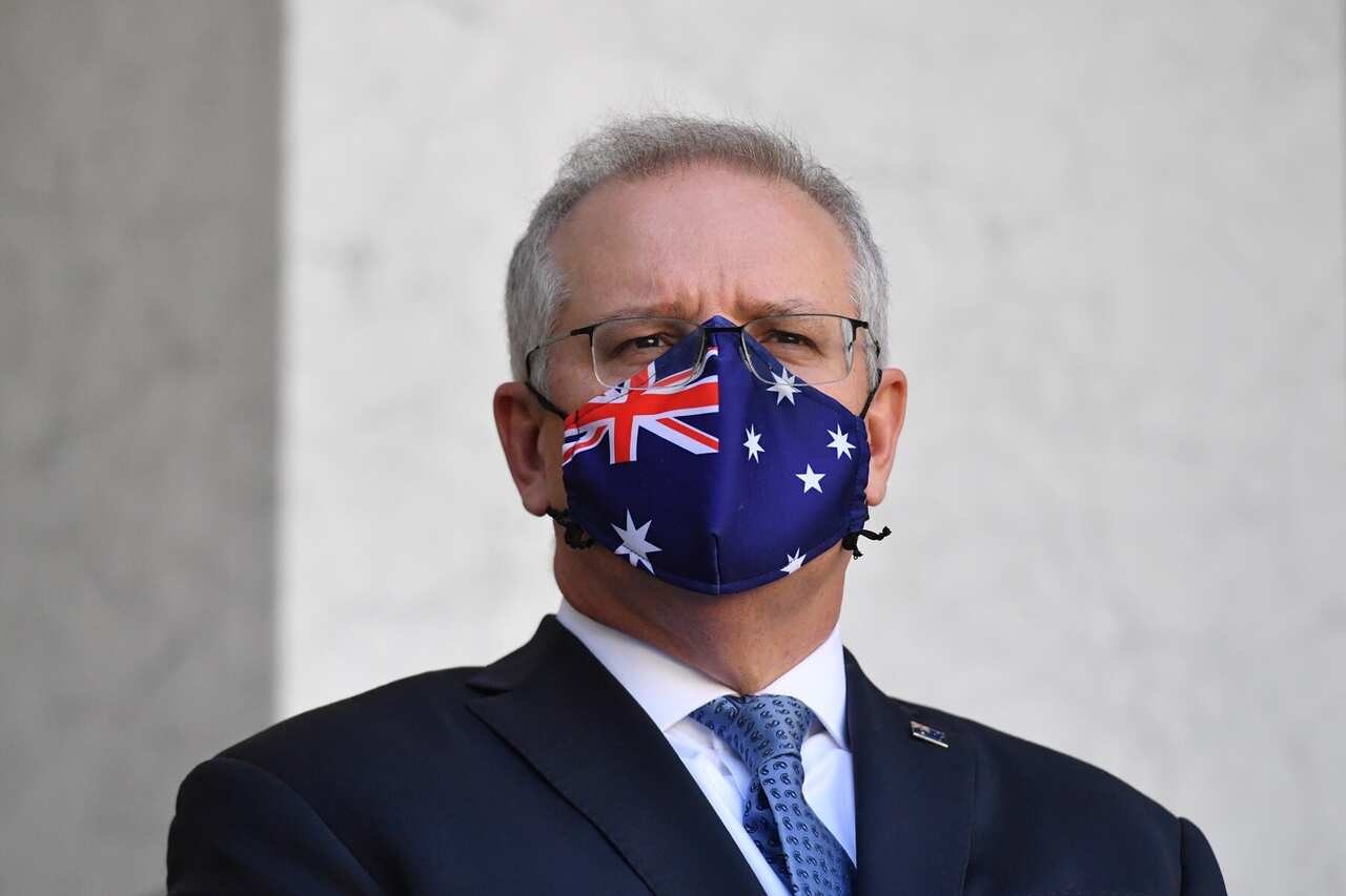 Prime Minister Scott Morrison at a press conference in Canberra, Monday, August 23, 2021. (AAP Image/Mick Tsikas) NO ARCHIVING