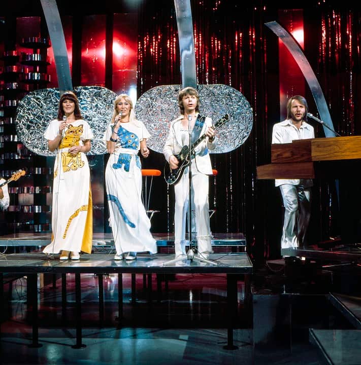 March, 1976: ABBA performs 'Mamma Mia' on The Best of ABBA Bandstand Special in Australia.