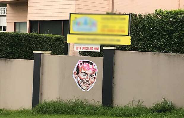 This poster appeared on the fence of a daycare centre in Seaforth. 