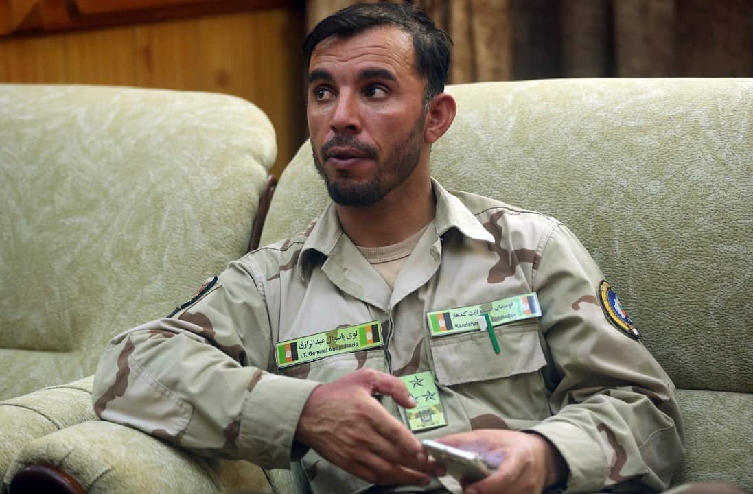 General Abdul Raziq, Kandahar police chief, was killed in a Taliban attack.