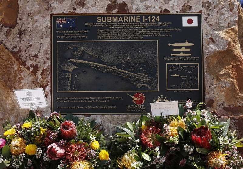 The memorial for the 80-crew Japanese submarine I-124, which was sunk off Darwin in January 1942, in Darwin.