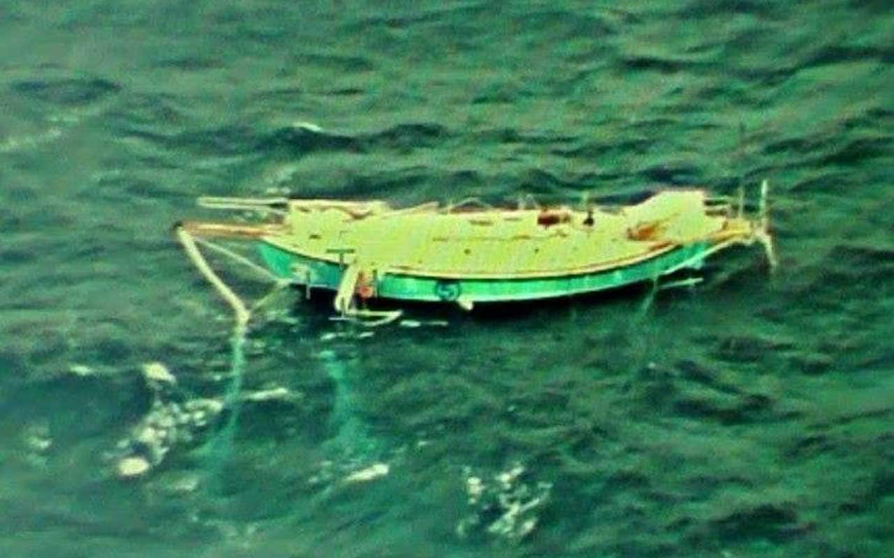 Abhilash Tomy and his boat.