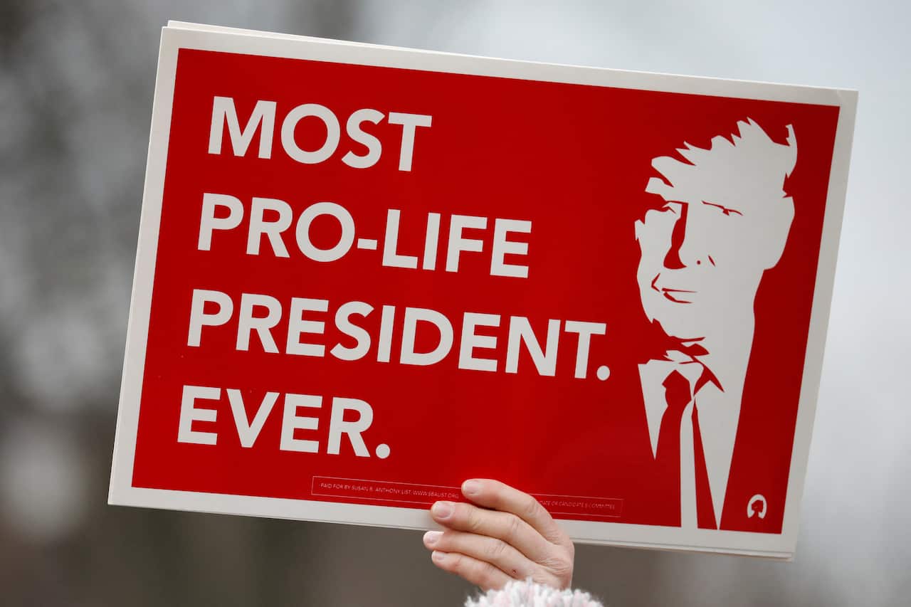 Thousands of anti-abortion advocates listened to the president speak at the annual March for Life rally.