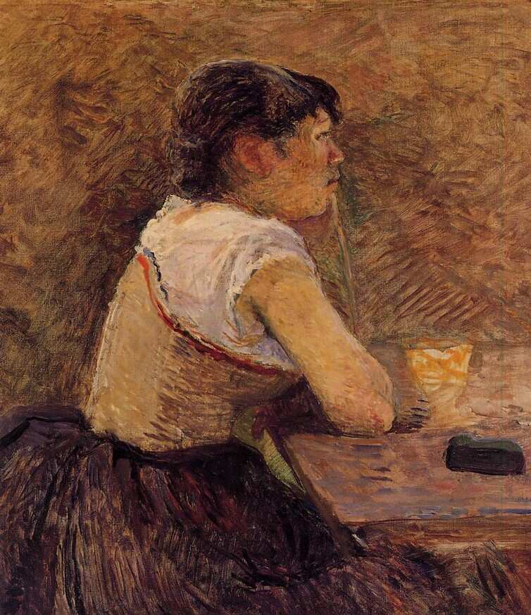 At Gennelle, Absinthe Drinker by Toulouse-Lautrec