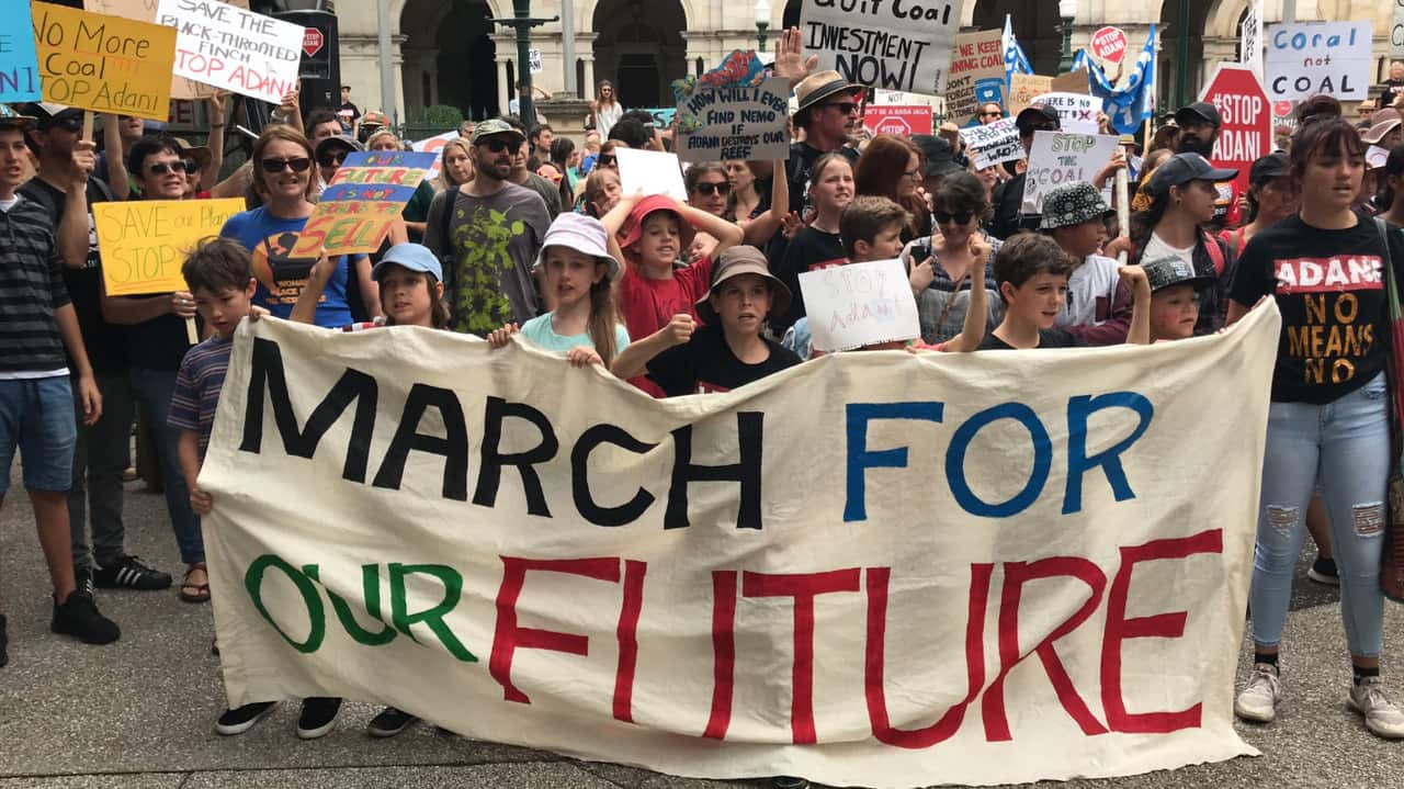 Protesters in Brisbane.