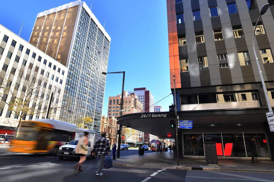 A Westpac bank branch is along King William St, Adelaide, 12 July, 2017. (AAP Image/Morgan Sette) NO ARCHIVING