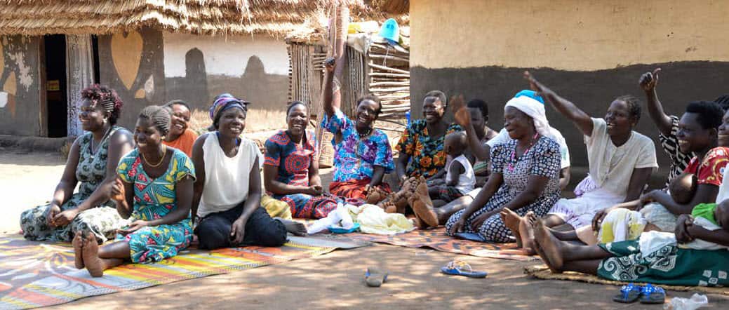Women in Adjumani District learn about financial literacy.
