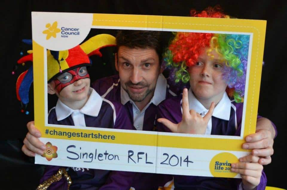 Aiden and Kaleb with father Brendan. 