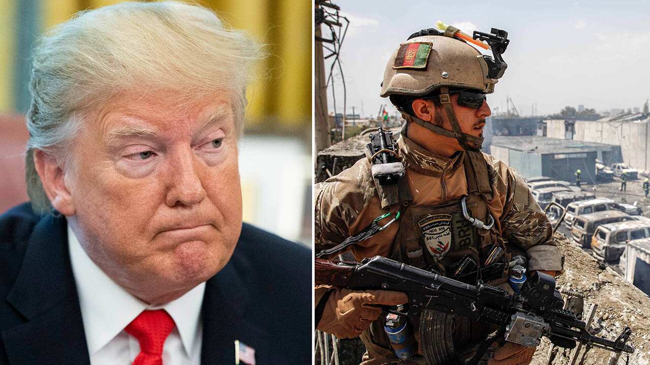 President Donald Trump says he cancelled a secret meeting at Camp David with Taliban leaders and the president of Afghanistan, following a new attack (right).