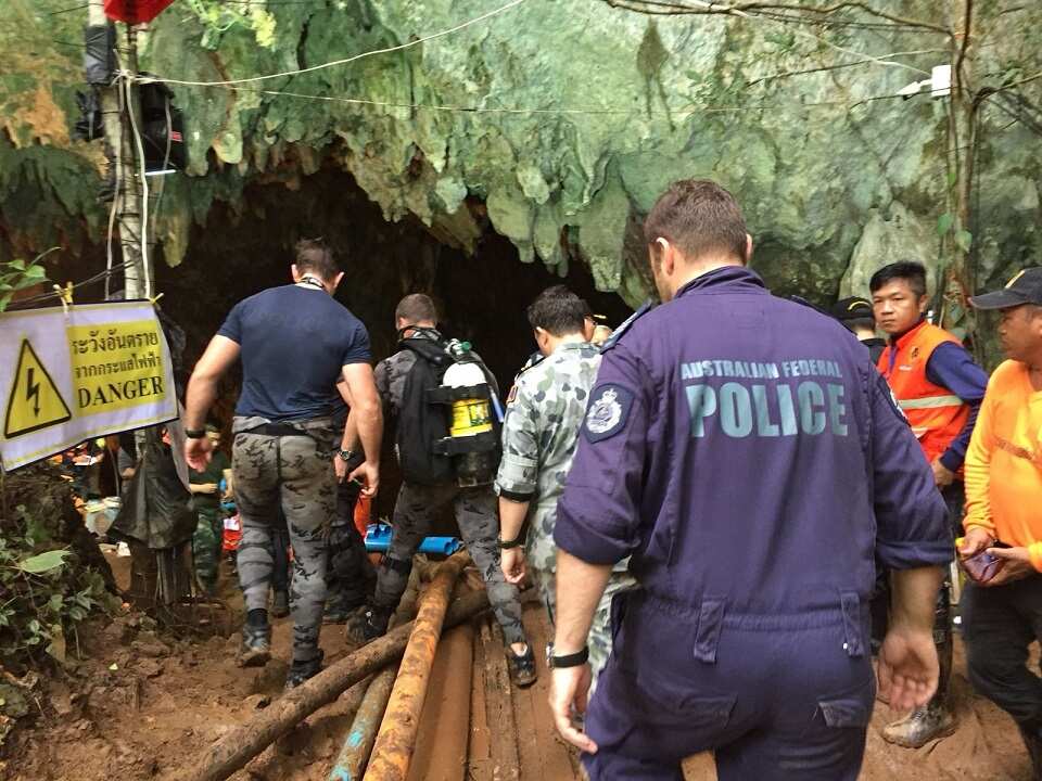Australian Federal Police (AFP) Specialist Response Group (SRG) divers continue to assist the complex and ongoing cave rescue operation