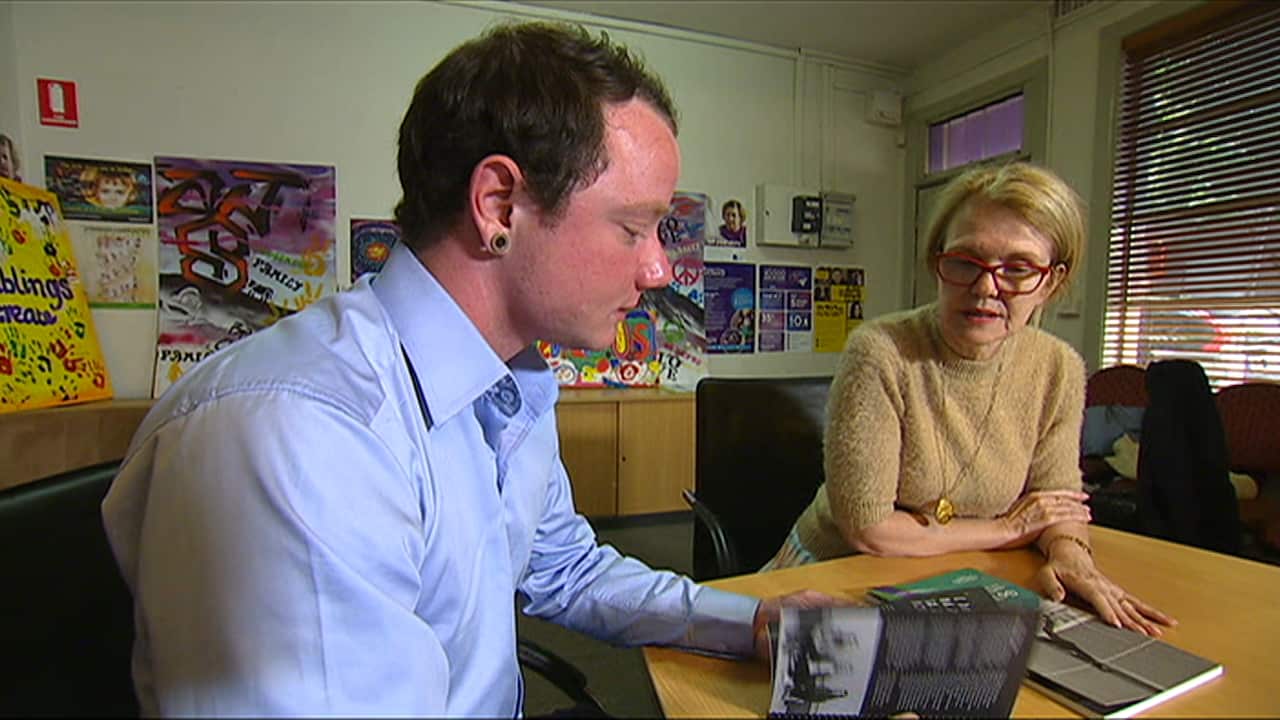 Aedan with the CEO of Create Foundation Jacqui Reed.