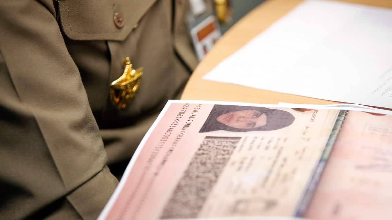 A copy of a passport of Rahaf Mohammed al-Qunun.