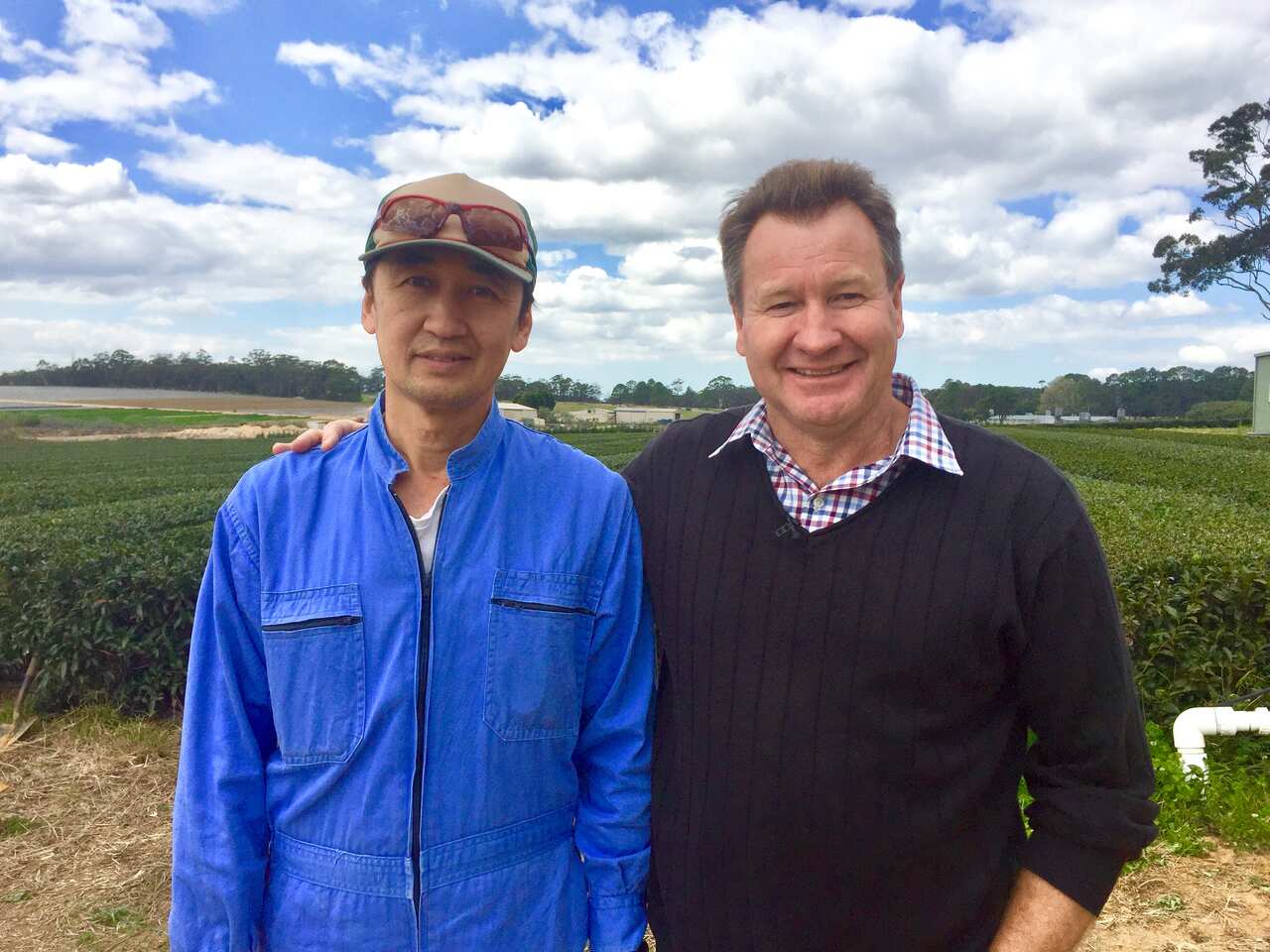 Akio Onozawa and John Robb at the Kunitaro farm.