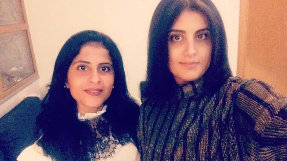 Loujain al-Hathloul and her sister, Lina, when they last met in 2017.
