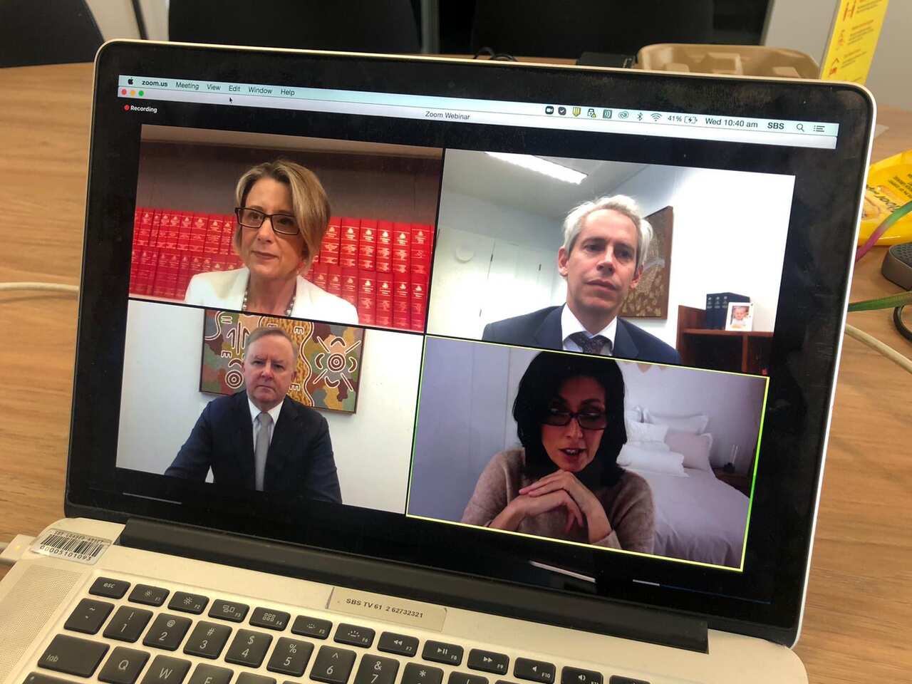 Labor politicians on a zoom meeting with Elizabeth Pateritsas. 