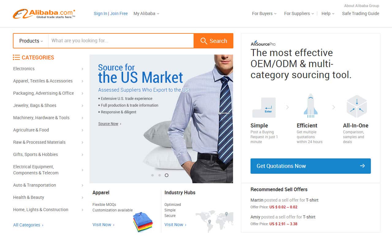 Alibaba website