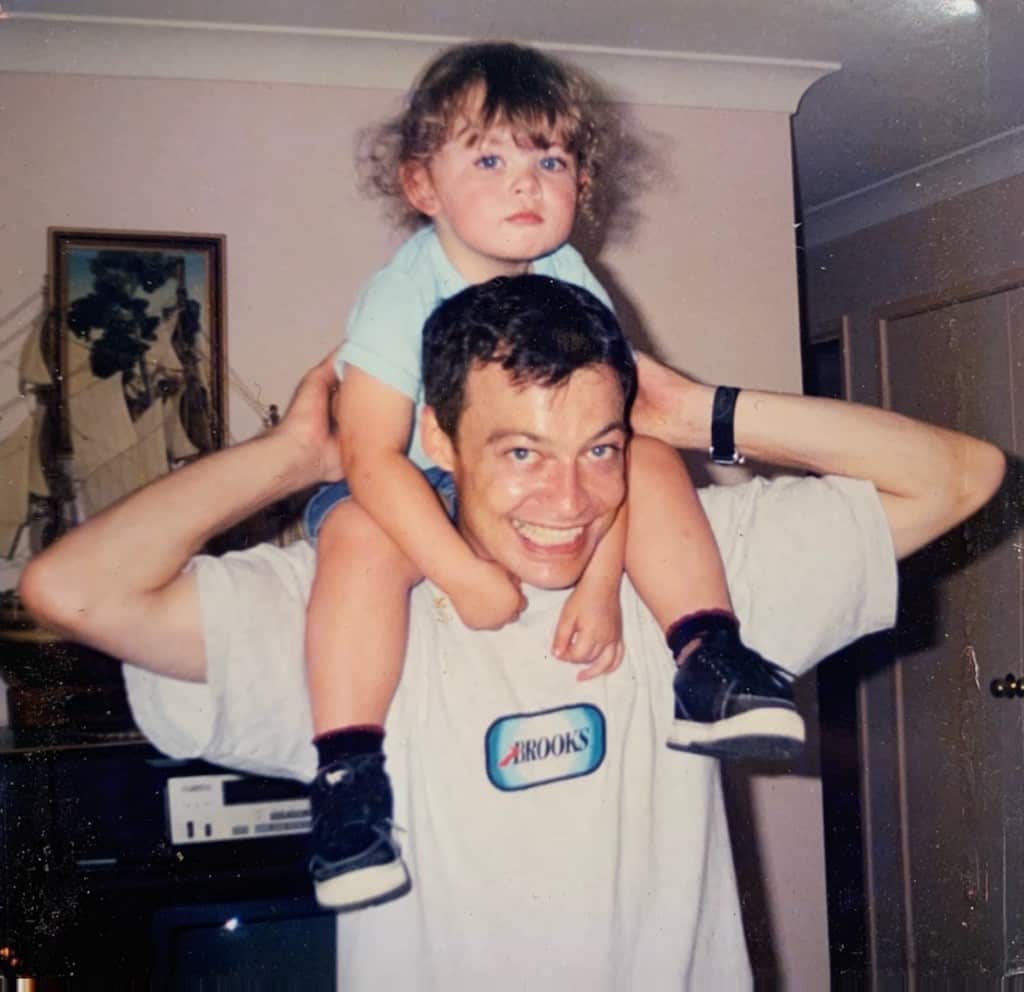 Amber Wright with her father David Brown before he went missing.