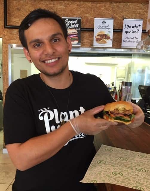 Amit Tewari sells meat-free burgers.