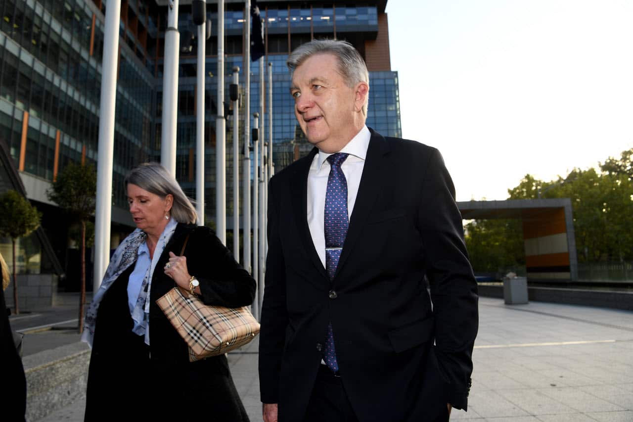 AMP's Anthony 'Jack' Regan leaves the Commonwealth Law Courts Building in Melbourne, Australia, Tuesday, April 17, 2018. 