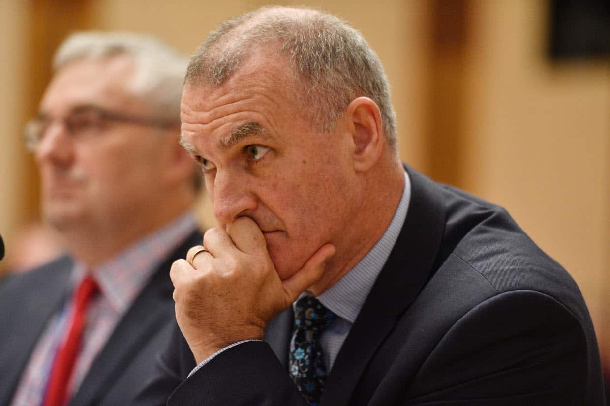 Department of Parliamentary Services Assistant Secretary Graeme Anderson at a Senate Estimates hearing at Parliament House in Canberra, Wednesday, May 21, 2018.