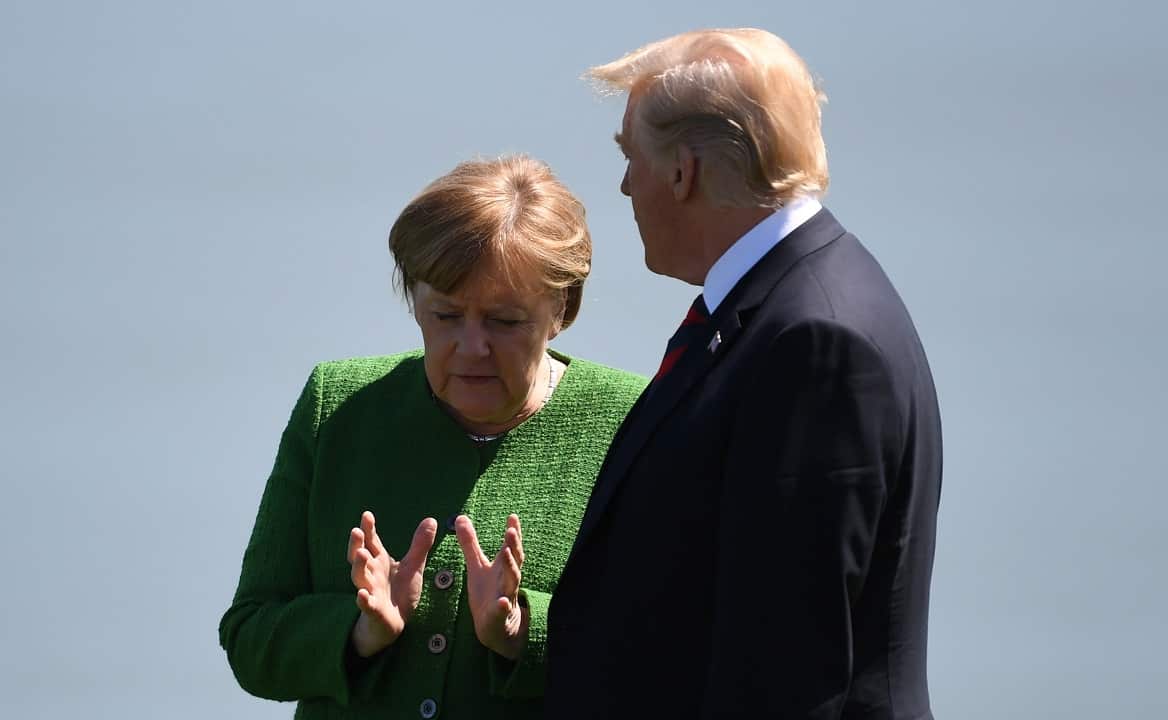 German Chancellor Angela Merkel has been praised for standing up to President Donald Trump.