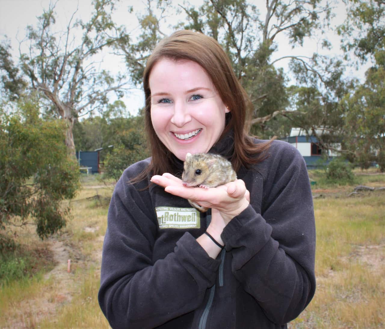 Annette Rypalski with a baby quoll.