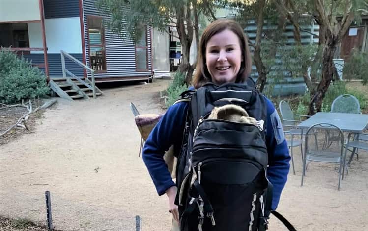 Annette Rypalski helped rescue wallabies from the fires.
