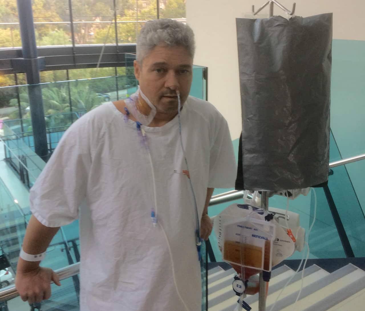 Anton Enus in hospital. 