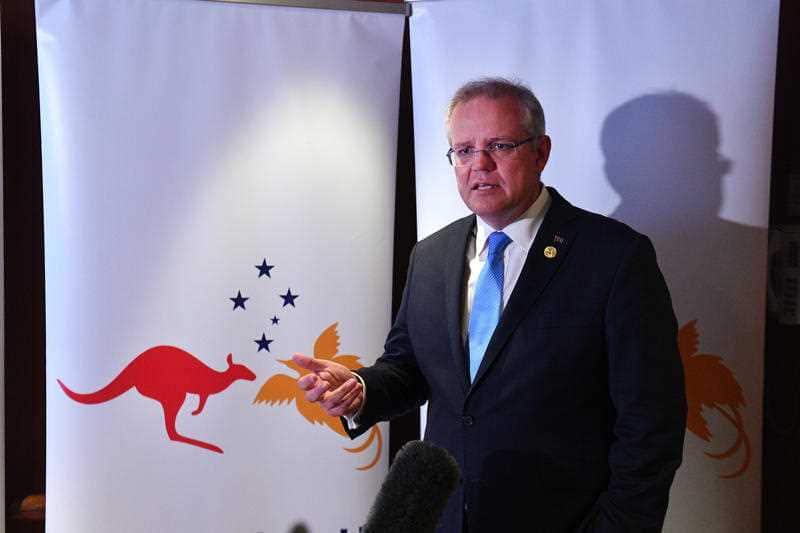 Australia's Prime Minister Scott Morrison at a press conference during the 2018 Asia-Pacific Economic Cooperation.