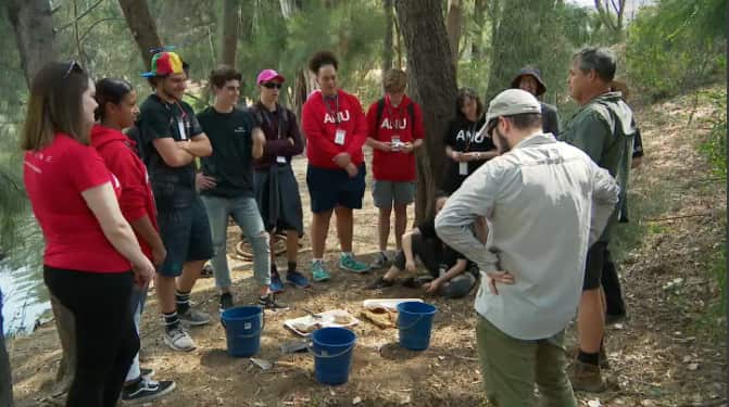 The high schoolers took part in an archaeological dig as part of the summer school. 