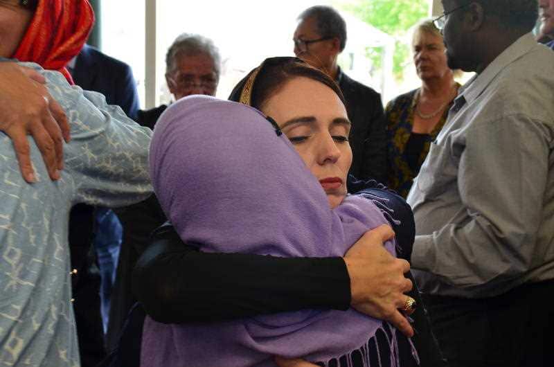 New Zealand Prime Minister Jacinda Ardern meeting Muslim community.