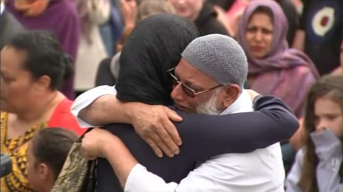 Prime Minister Jacinda Ardern meets with the community and lays a wreath in Wellington in memory of the victims of the Christchurch attack.
