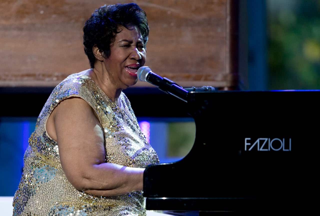 Aretha Franklin performs at the International Jazz Day Concert on the South Lawn of the White House of the Washington, Friday, April 29, 2016.