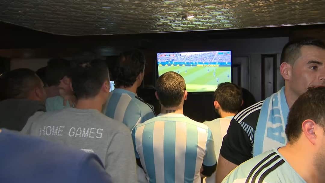 Argentinian supporters watch on in despair