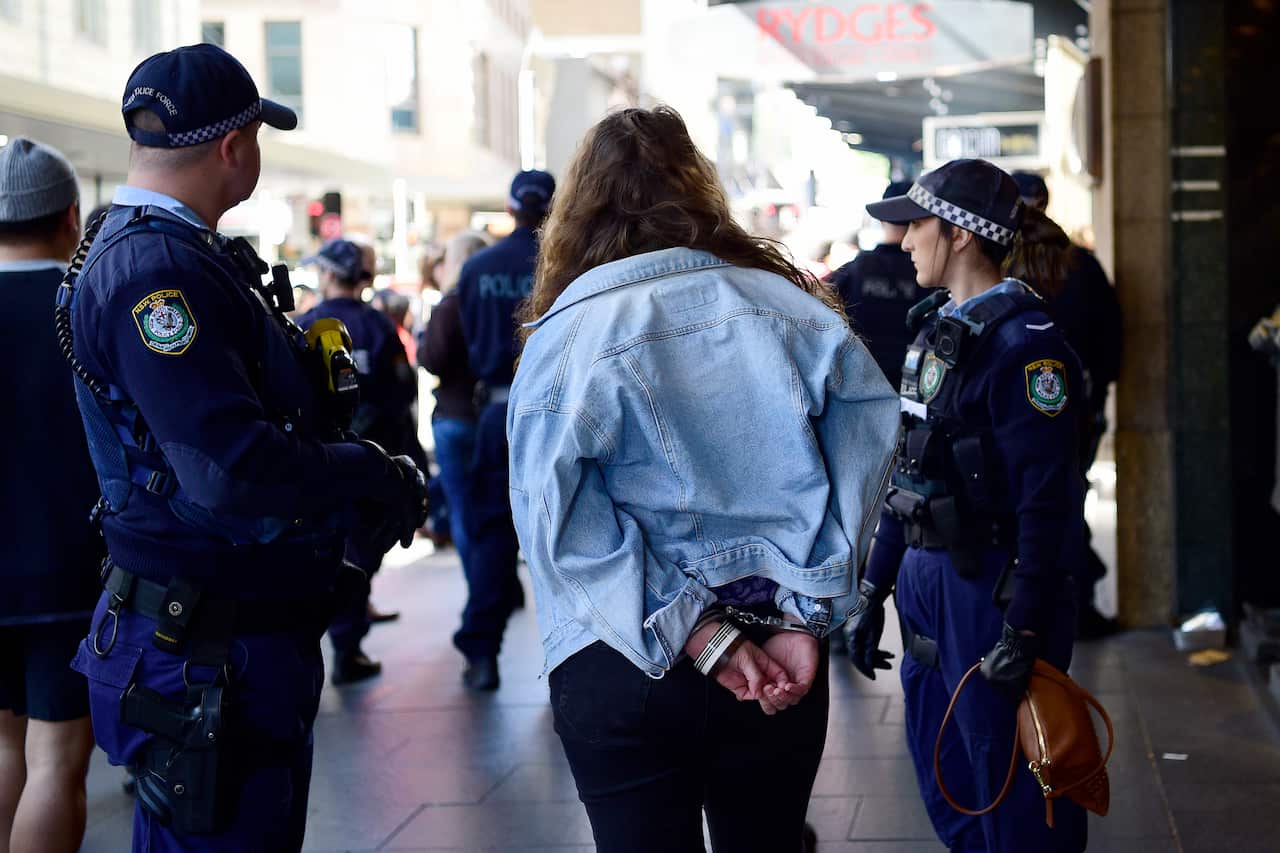 Police confirmed one woman was arrested. 