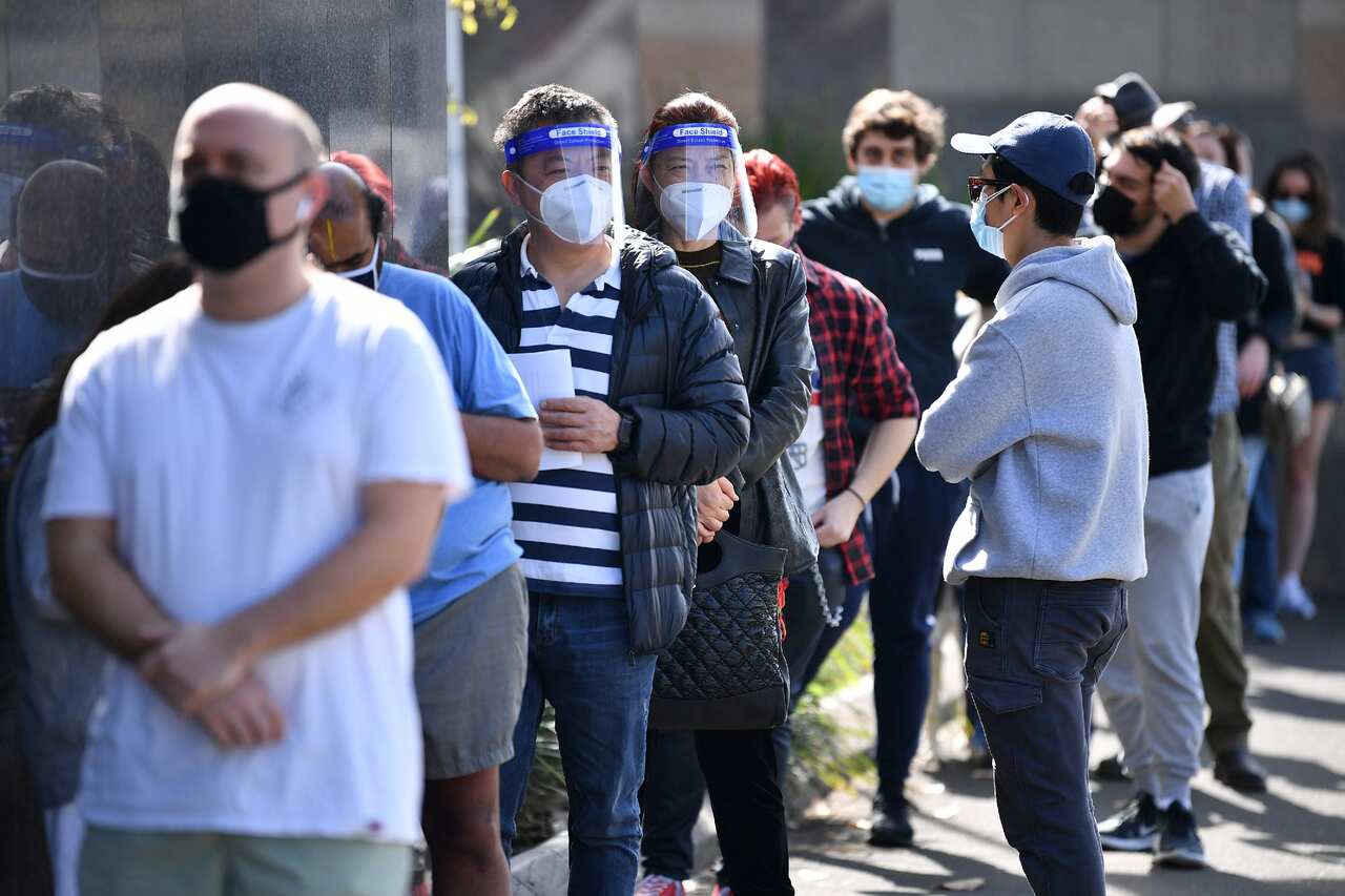 Members of the public at a COVID-19 vaccine pop-up vaccination clinic at Ashfield in Sydney on 10 September 2021. 