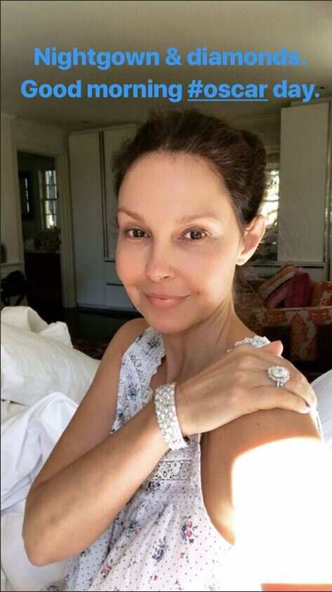 Ashley Judd posted on her Instagram story as she prepared for the Oscars.