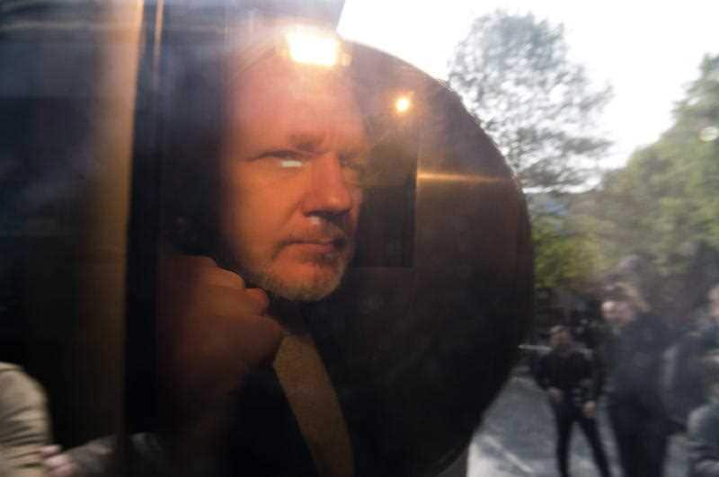 Wikileaks co-founder Julian Assange arrives at Southwark Crown Court in London. He was sentenced to 50 weeks behind bars.