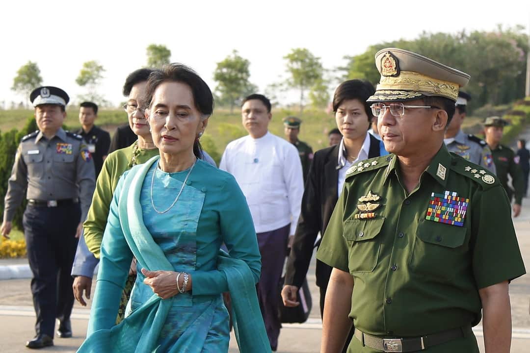 Aung San Suu Kyi (left) has been criticised for staying silent on the UN report on the Rohingya genocide. 
