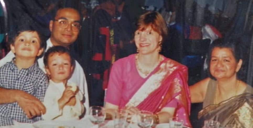 Dr Mukesh Haikerwal and his family, wife and mother.
