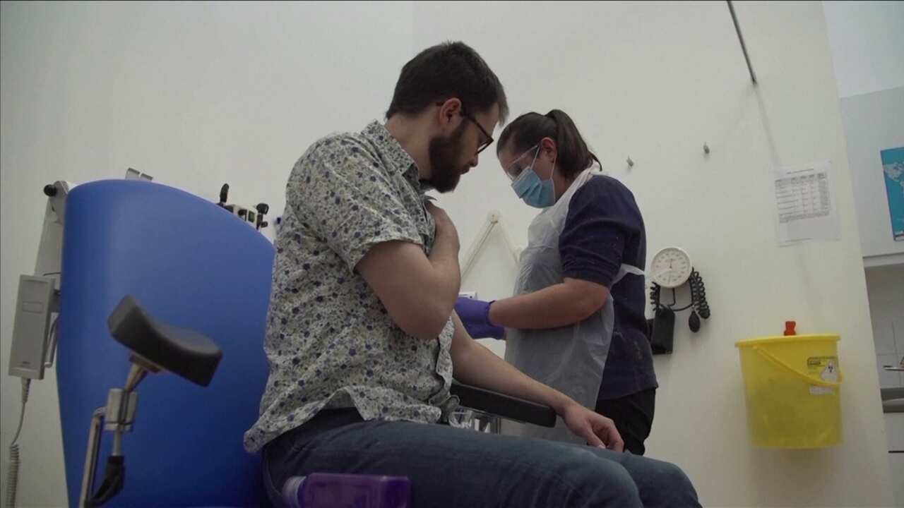 Sydney man Edward O'Neill is one of the first to be injected with a potential coronavirus vaccine at Oxford University.