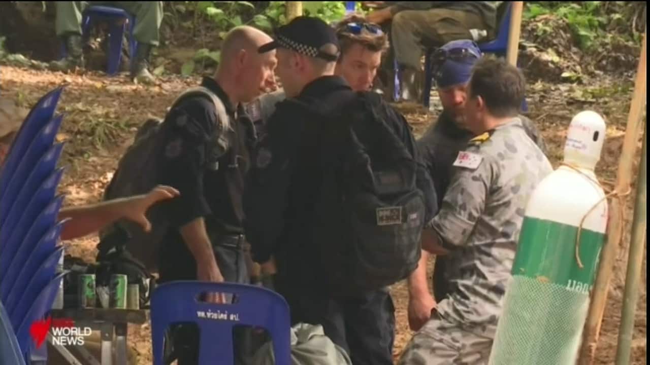 Australian rescue personnel at the scene.