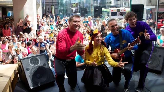 The current Wiggles line up (L-R) Simon Pryce, Emma Watkins, Anthony Field and Lachy Gillespie.