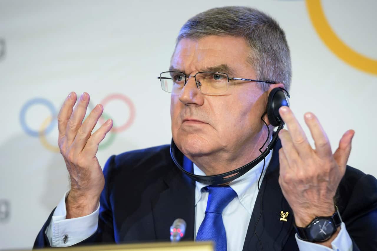 International Olympic Committee (IOC) President Thomas Bach from Germany attends a press conference after an Executive Board meeting in Lausanne