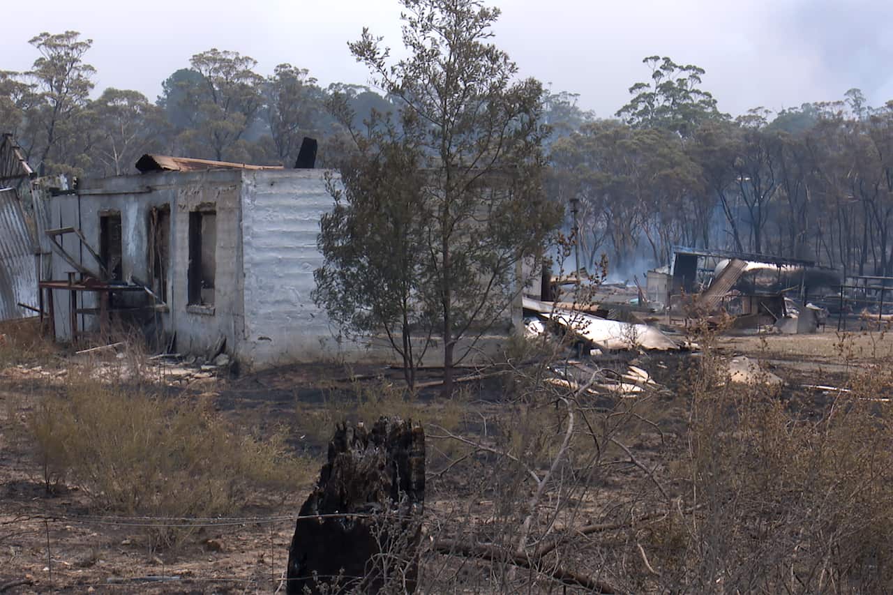 Burnt-out property after the Green Wattle Creek Fire. It's feared 40 homes have been lost to bushfires that tore through Buxton, Balmoral, Bargo and surrounds.